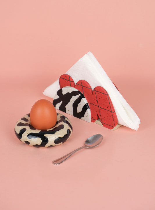Napkin Holder - Black Red
