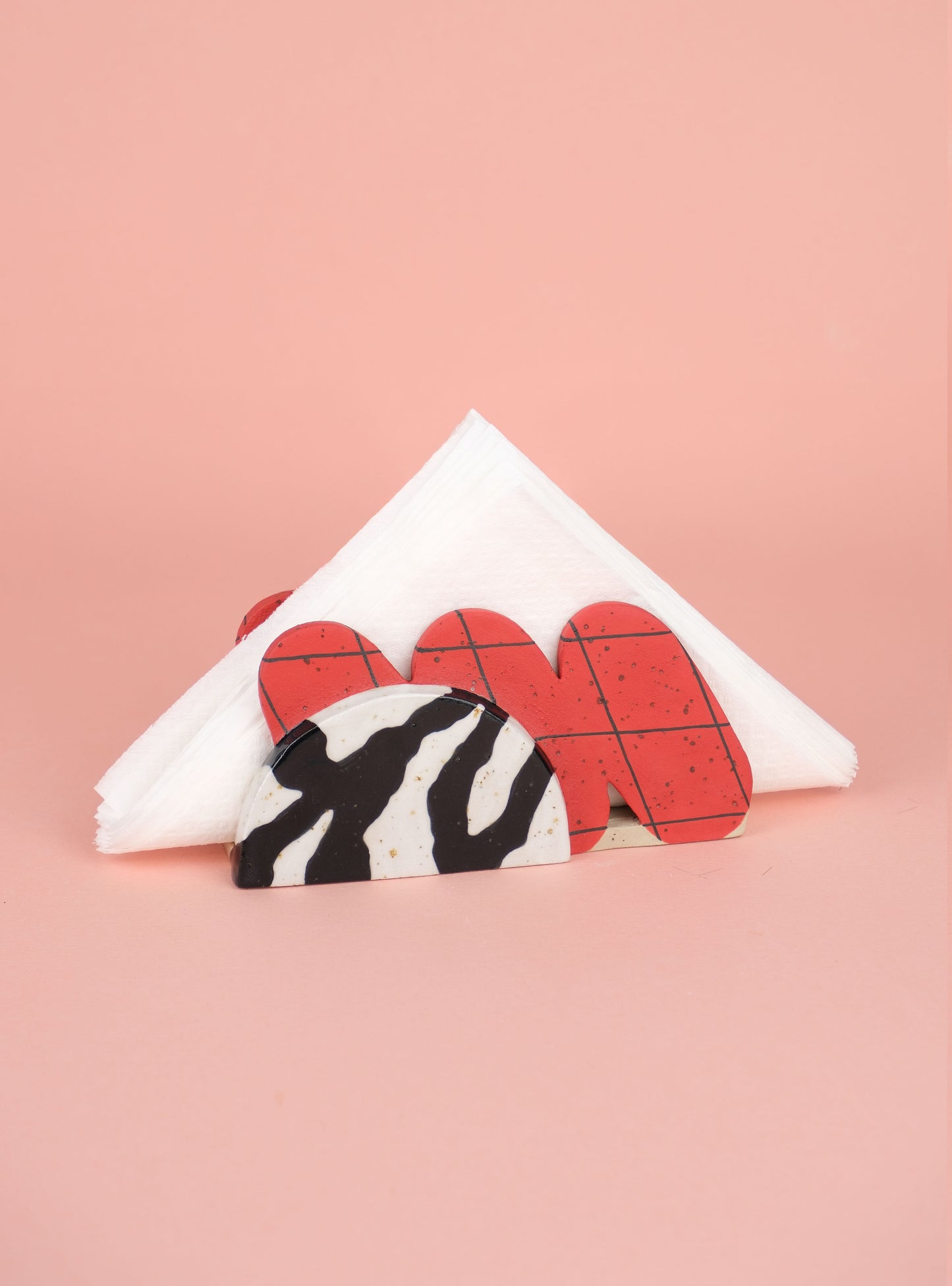 Napkin Holder - Black Red