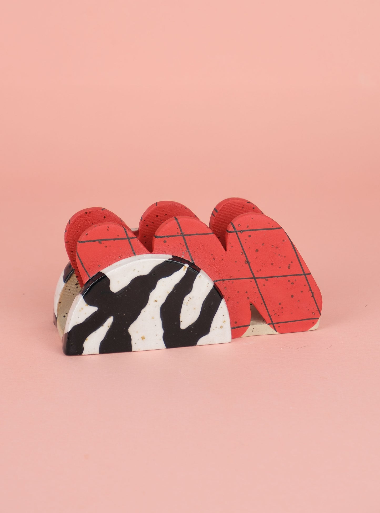 Napkin Holder - Black Red