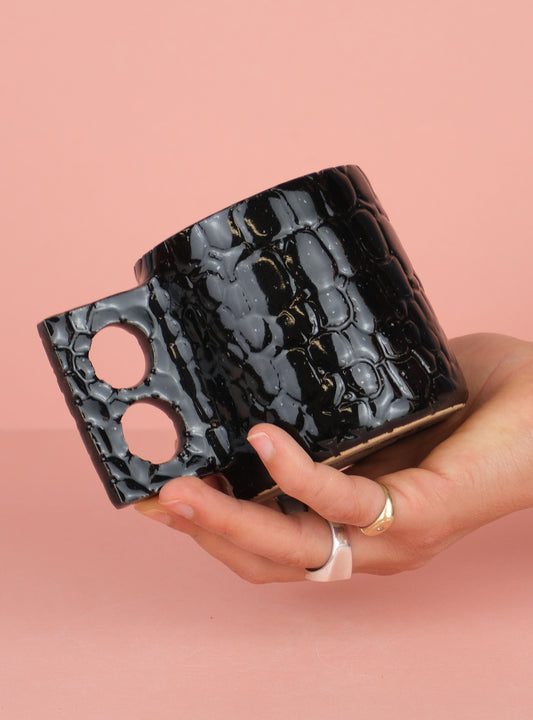 Black Leather Mug