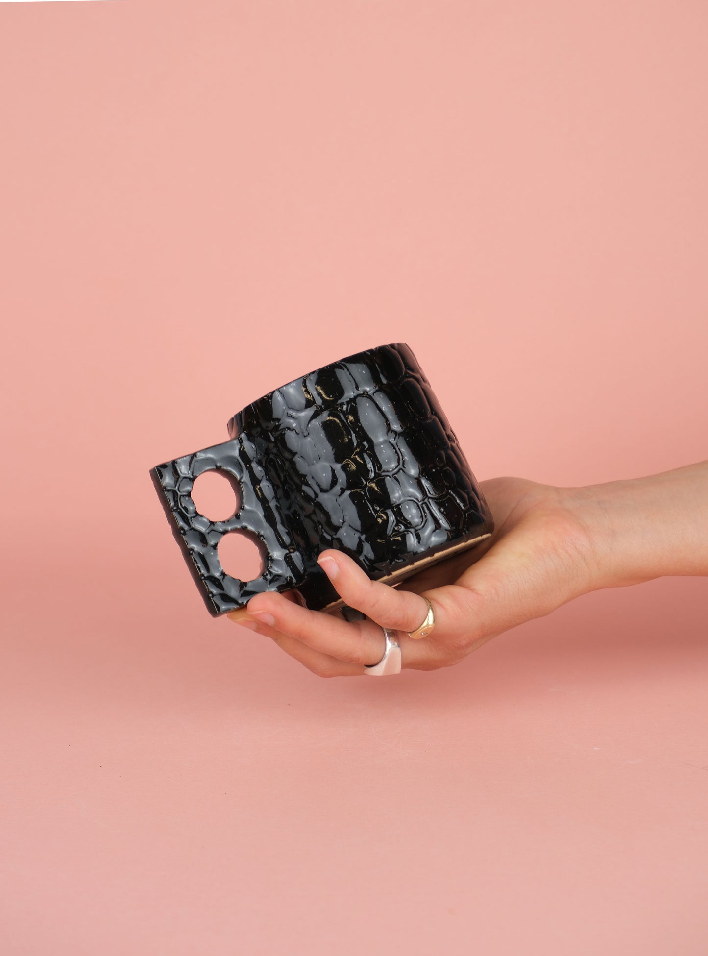 Black Leather Mug